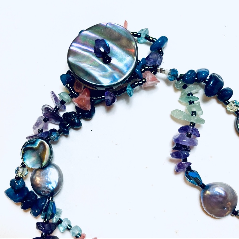 Handmade Summer Sunsets on the Patio Statement Necklace - Picture 9 of 16